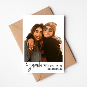 Demoiselle d'honneur personnalisée | photo personnalisée de style | serez-vous ma demoiselle d'honneur | de proposition de demoiselle d'honneur | Carte de mariage