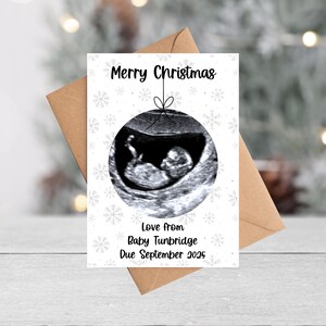 Personalisierte Baby Foto Weihnachtskarte | Spielerei Schwangerschaftansage Feiertage Karte | Weihnachtsultraschall | Sonographie Weihnachten