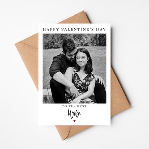 Carte de Saint-Valentin photo | carte photo personnalisée de style simple | Femme Saint Valentin