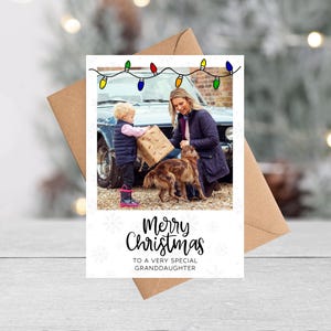 Gepersonaliseerde kerstkaart met foto | Familievakantie fotokaart voor kleindochter, kleinzoon, dochter, zoon, schoondochter, schoonzoon