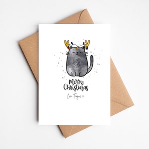 Personalisierte Weihnachtskatzenkarte | Frohe Weihnachten | Haustier Weihnachtskarte | Von Katzenkarte | Für Katzenmama | Für Katzen Papa