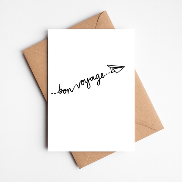 Personalised Bon Voyage Card | Good Luck Card | Leaving Card | You Will Be Missed | Travelling Card | Aeroplane Card