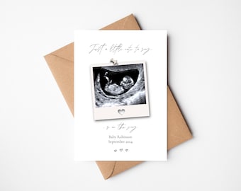 Personalised Pregnancy Announcement Card | Polaroid Style Pregnancy Reveal | Baby Announcement | Just A Little Note To Say | Ultrasound