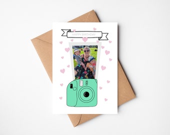 Personalised Photo Birthday Card | Polaroid Style Photo Card | Happy Birthday | Polaroid Camera Photo Card