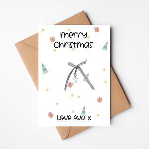 Carte-cadeau de Noël avec breloque étoile | Carte Joyeux Noël personnalisée | Breloque étoile pour porte-clés