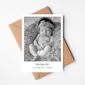 faire-part de naissance de bébé | de remerciements nouveau-né | carte photo | Carte de statistiques de naissance | postale | Carte de photographie