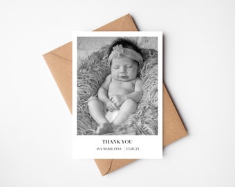 Biglietto di annuncio nascita bambino/Biglietto di ringraziamento neonato/Cartolina fotografica/Carta statistiche di nascita/Cartolina/Cartolina fotografica
