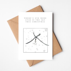 Carte de vœux pour le deuil de Noël | Une étoile de plus à Noël | Je pense à vous à Noël | Carte de visite | Carte de sympathie