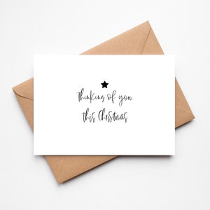 Carte de vœux pour le deuil de Noël | Étoile à Noël | Je pense à vous à Noël | Carte de visite | carte de sympathie | Condoléances
