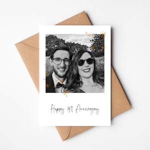 Biglietto di anniversario personalizzato/Biglietto di anniversario/Cartolina fotografica/Primo anniversario di matrimonio