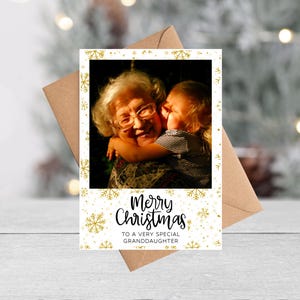 Carte de Noël photo personnalisée | Carte photo de vacances en famille pour petite-fille, petit-fils, fille, fils, belle-fille, gendre