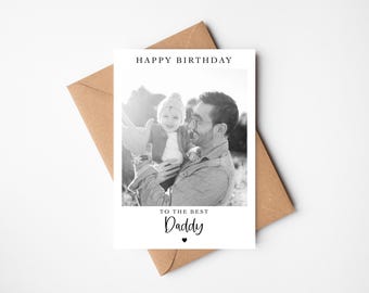 Tarjeta de cumpleaños personalizada / Tarjeta de feliz cumpleaños para el mejor papá / Tarjeta con foto / Tarjeta de cumpleaños para papá