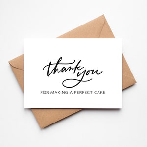 Gracias por el pastel perfecto / Tarjeta de agradecimiento de boda / Gracias al pastelero / Tarjeta de boda