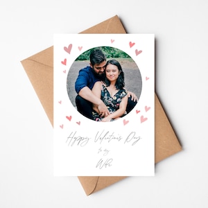 Foto-Valentinstag-Karte | Personalisierte einfache Art-Foto-Karte | Frau Mann Freundin Freund Valentinstag
