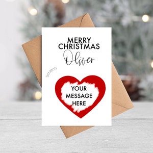 Cartolina di Natale personalizzata / Gratta e vinci / Gratta e vinci per rivelare il regalo o il regalo /