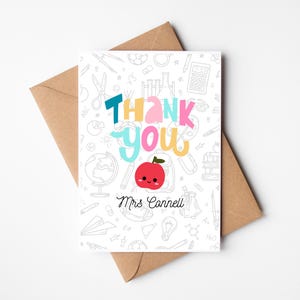 carte de remerciements personnalisée pour professeur | Merci Apple | Merci carte de vœux | carte scolaire | Merci Assistante pédagogique