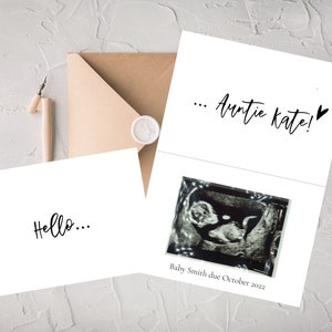 Personalised Pregnancy Announcement Card Baby Announcement Card Pregnancy Reveal Birth Announcement Card Hello...Auntie, Uncle, Nana image 1