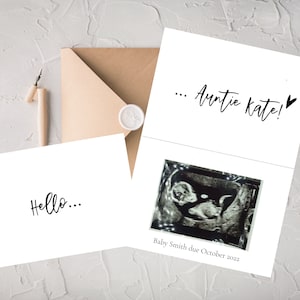 Personalisierte Schwangerschaftansage Karte | Baby-Ankündigungskarte | Schwangerschaft offenbaren | Geburtsankündigungskarte | Hallo...Tante, Onkel, Nana