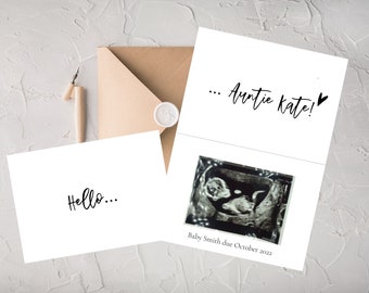 Personalised Pregnancy Announcement Card | Baby Announcement Card | Pregnancy Reveal | Birth Announcement Card | Hello...Auntie, Uncle, Nana