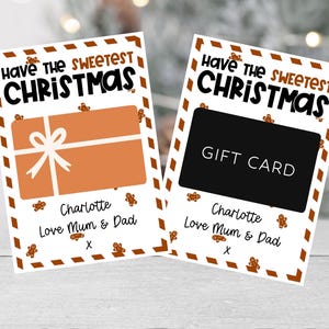 Personalisierter Geschenkkartenhalter | Süßeste Weihnachten | Lehrer Karte Geschenk | | Urlaub Geschenkkarte Schule Wertschätzung | Wichtelgeschenk |