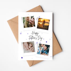 Personalisierte Vatertagskarte | Glückliche Vatertagskarte | Mehrfach-Foto-Star-Karte | Fotografie-Karte | Postkarte für Papa Opa Opa Stiefvater