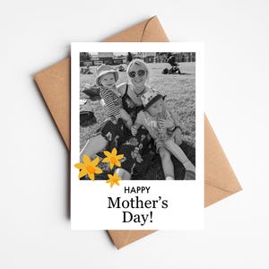 Tarjeta personalizada para el Día de la Madre / Tarjeta para el Día de la Madre / Tarjeta con foto estilo flor / Imagen / Mejor mamá / Mejor mamá