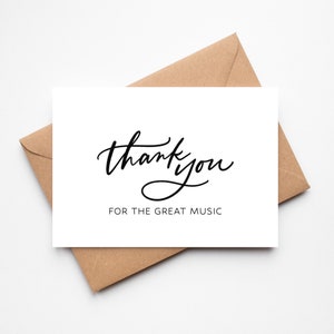 Gracias por la buena música / Tarjeta de agradecimiento de boda / Gracias al DJ, Músico, Pianista / Tarjeta de boda