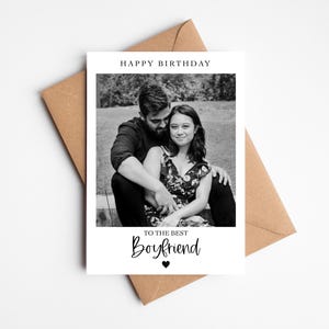 Carte d'anniversaire personnalisée | Carte Joyeux anniversaire au meilleur petit ami | carte photo | Carte d'anniversaire petit ami