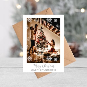 Paquet de cartes de Noël photo personnalisées | Carte photo flocon de neige vacances en famille pour maman, papa, maman, papa, grand-mère, grand-mère, nounou