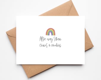 Personalised Pregnancy Announcement Card | After the Storm Comes a Rainbow | Pregnancy Reveal | Birth Announcement Card | Baby Announcement