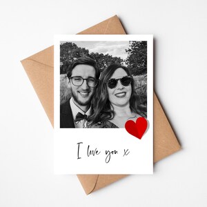 Gepersonaliseerde Valentijnsdagkaart | Eenvoudige fotokaart in hartstijl | Fijne Valentijnsdag
