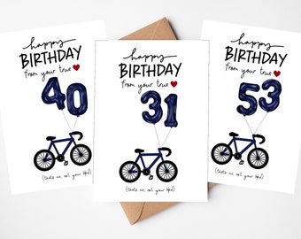 Personalised Cyclist's Birthday Card | Mountain Biking Card | Biker's Card | Birthday Balloons