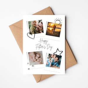 Tarjeta personalizada del Día del Padre / Tarjeta de Feliz Día del Padre / Tarjeta con varias fotos / Tarjeta con fotografía / Tarjeta con imagen para papá, abuelo, padrastro
