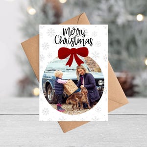 Pakket gepersonaliseerde kerstkaarten met foto | Kerstkaart met kerstbal | Kerstkaartenpakket | Familiefoto | Fotokaart feestdagen