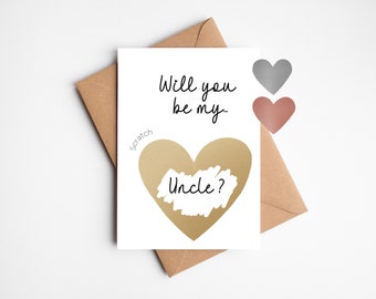 Uncle Pregnancy Announcement Card | Will You Be My Uncle? | Scratch Reveal Card | Personalised Baby Announcement | Scratch Card
