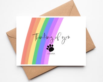 Personalised Pet Bereavement Card | Thinking of You | Rainbow Bridge | Loss Card | Sympathy Card | Condolences