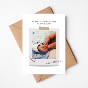 carte personnalisée pour la fête des pères | Heureuse 1ère carte de fête des pères | Première fête des pères | carte photo | carte photo | Carte illustrée