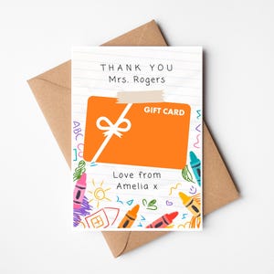 Tarjetero personalizado para profesores / Tarjeta de fin de curso para profesores / Tarjeta de regalo para auxiliares de docencia / Tarjeta de agradecimiento de fin de curso