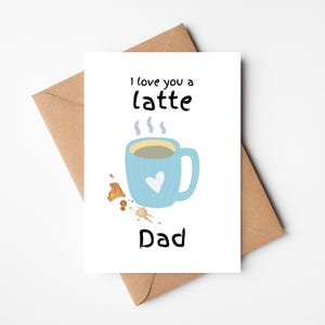 Kaffee Vatertagskarte | Ich liebe dich ein Latte Dad | Kaffee Papa
