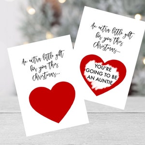 Carte de révélation de grossesse personnalisée | Carte à gratter | Carte d’annonce de grossesse de Noël | Annonce de grossesse à Noël |