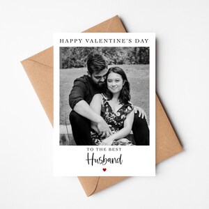 Cartão de Dia dos Namorados com Foto | Cartão de Foto Personalizado Estilo Simples | Dia dos Namorados do Marido