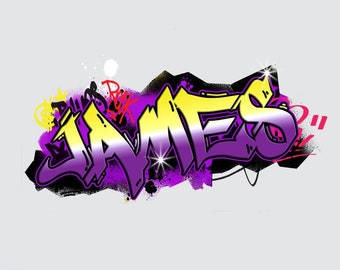 Graffiti PERSONALIZED NAME Decal WALL STICKER Home Decor Mural Street Art WP165