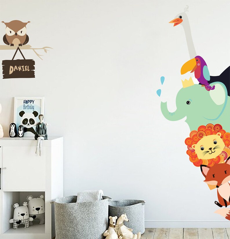Colored Excavator Tractor Cartoon Wall Sticker Decor Art Mural Children WC195