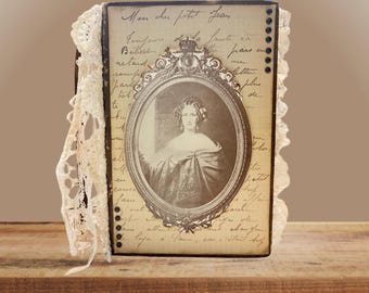Antique Victorian Junk Journal-Handmade-ONLY authentic antique/vintage ephemera-NO commercial products