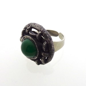 Astri Holthe - anneau vintage en étain avec pierre aventurine - Ø 23 mm