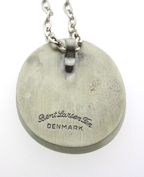 Bent pewter pendant - with chain -