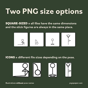 100 Yoga Pose Stickers: Stick Figure Illustrations (Digital Download) image 4