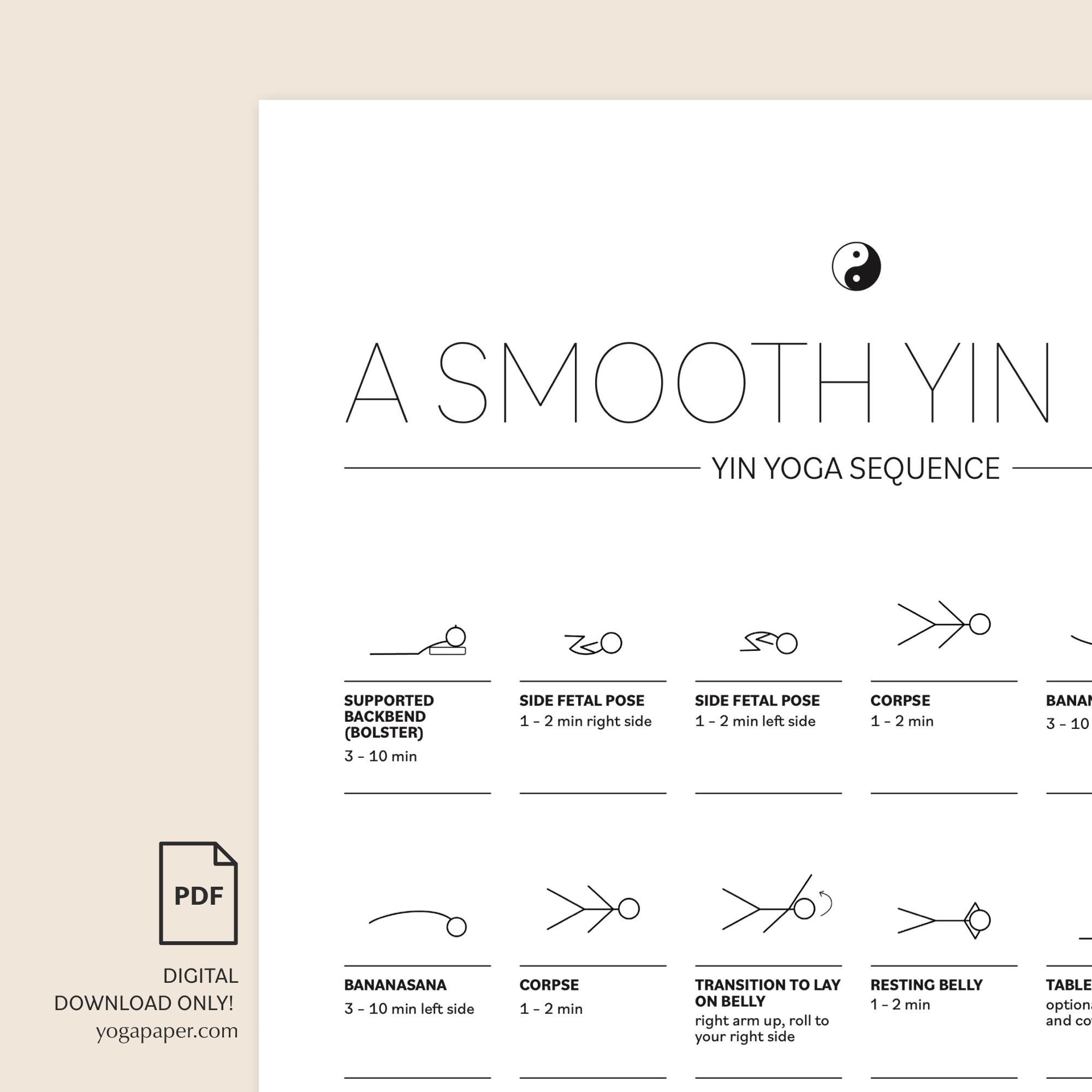 Yin Yoga Sequence: Printable Poses Flow for Beginners (PDF Download) - Etsy