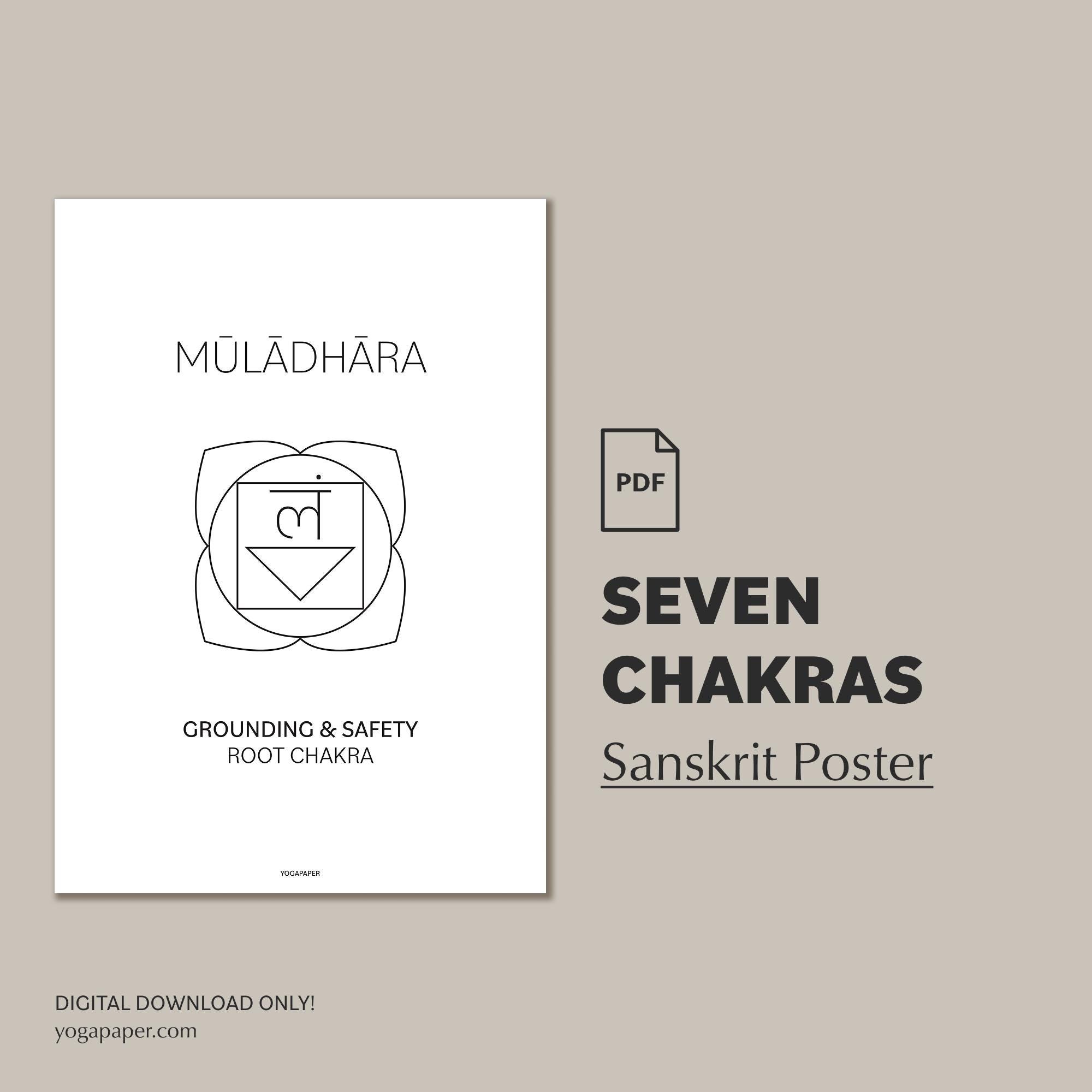 Seven Chakras: 7 Printable PDF Files for Every Chakra Including Symbol ...