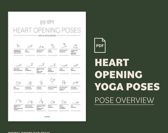 Hatha Yoga Poses Print: 24 Backbend Asanas, Stick Figures (PDF)